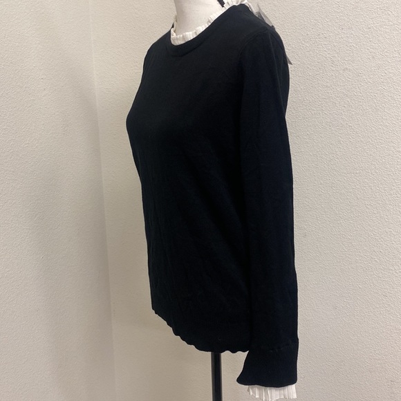 Vila Milano Lush Pleated Collar Black Sweater M - Picture 9 of 14
